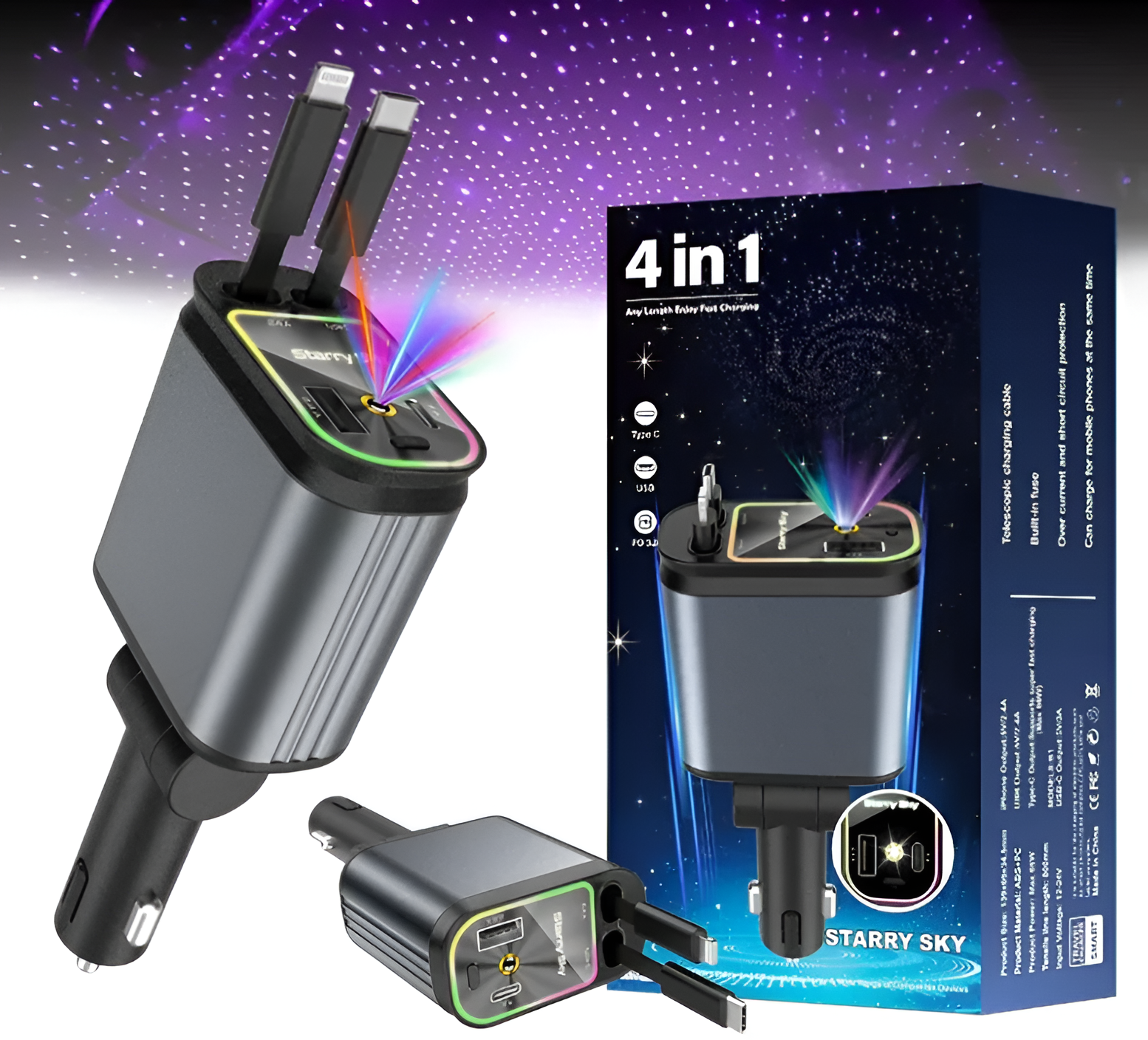 Chargeur Voiture 4-en-1 StarrySky